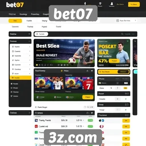 Interface do usuário do site bet07 em foco